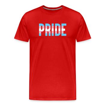 Mois de la fierté LGBT - Fierté trans - T-shirt bio Premium Homme - rouge - Devant - Damien (186cm)