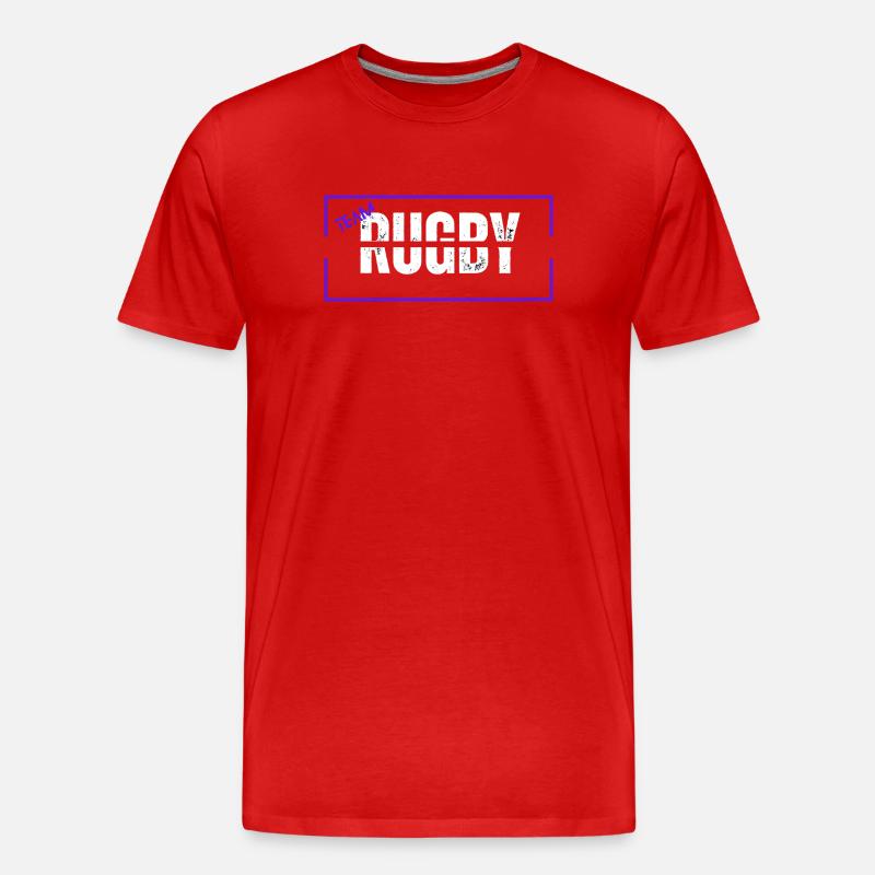 Mannschaft Rugby Blau - Männer Premium Bio T-Shirt - Rot
