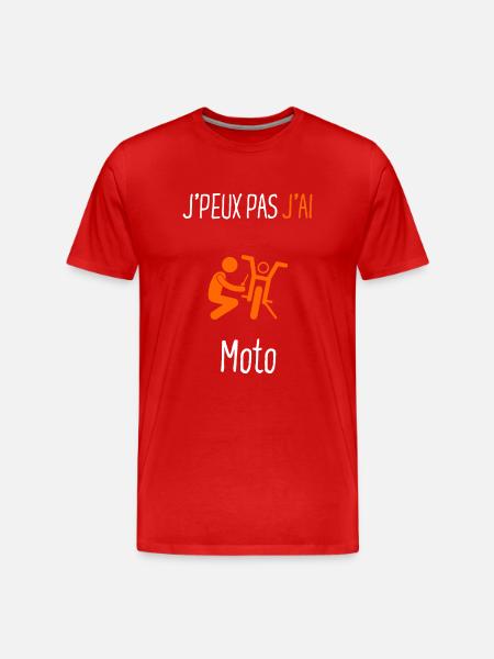 J'peux pas j'ai moto - T-shirt bio Premium Homme - rouge