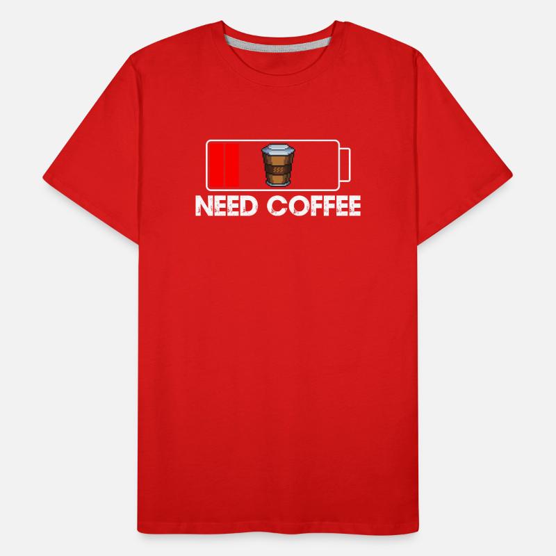 Low Battery Need Coffee Men's Premium Organic T-Shirt