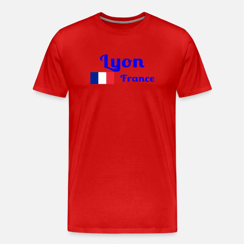 Lyon Frankreich - Stilvolle Drucke - Männer Premium Bio T-Shirt - Rot