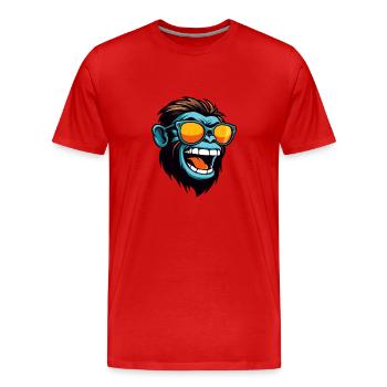 Portrait de tête de singe Cool - T-shirt bio Premium Homme - rouge - Devant - Damien (186cm)