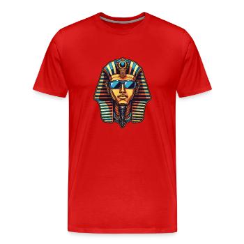 Pharao Totenkopf Cool - Männer Premium Bio T-Shirt - Rot - Vorne - Damien (186cm)