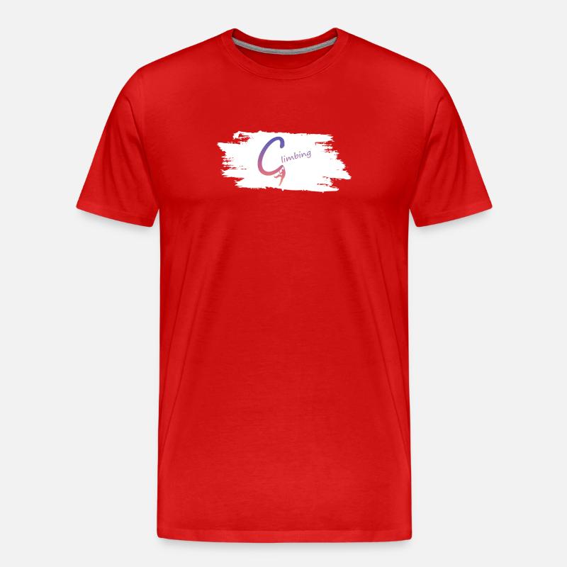 Kletterlogo Gradient - Männer Premium Bio T-Shirt - Rot
