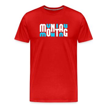 Motif Monday White/Cyan - Men's Premium Organic T-Shirt - red - Front - Damien (186cm)