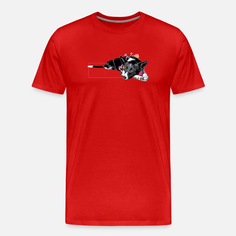Border Collie III - Männer Premium Bio T-Shirt - Rot