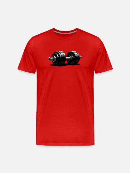 Powerful Dumbbell Dumbbell Fitness Design - Men's Premium Organic T-Shirt - red