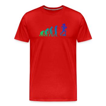 Klares Running Motiv für jeden Tag - Männer Premium Bio T-Shirt - Rot - Vorne - Damien (186cm)