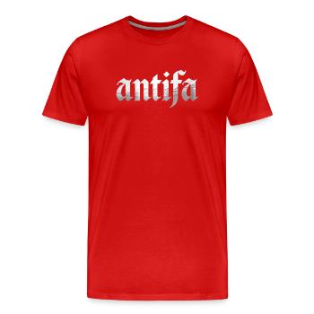 Antifa - Antifascist Merch - Men's Premium Organic T-Shirt - red - Front - Damien (186cm)