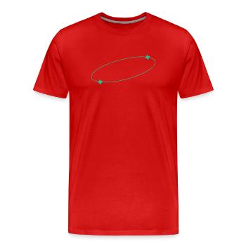 Elliptical Star Ring - Men's Premium Organic T-Shirt - red - Front - Damien (186cm)