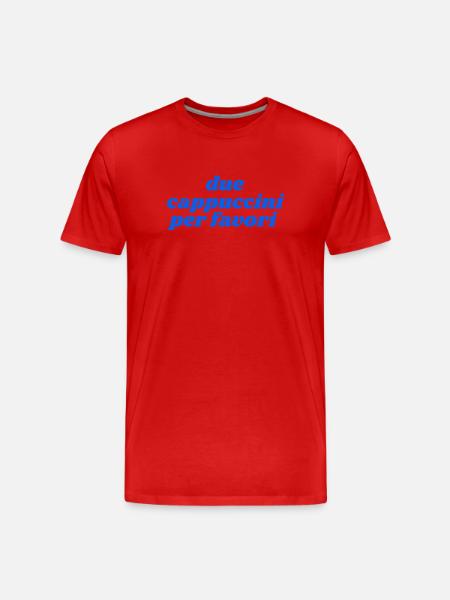 due cappuccini per favori - Männer Premium Bio T-Shirt - Rot