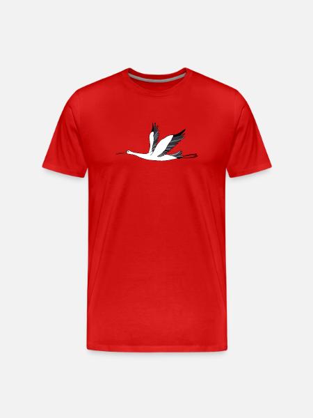 Stork bird - Men's Premium Organic T-Shirt - red