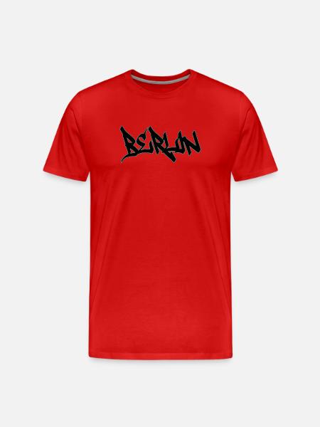 Berlin Grafitti - Männer Premium Bio T-Shirt - Rot