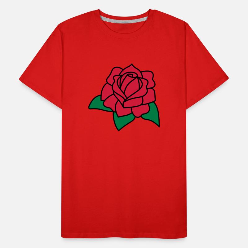 red rose Männer Premium Bio T-Shirt