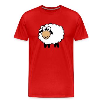 das leicht bekloppte Määähndy-Schaf - Männer Premium Bio T-Shirt - Rot - Vorne - Damien (186cm)