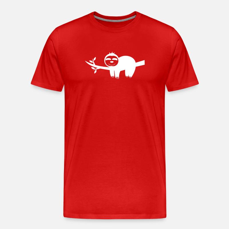 Faultier - Männer Premium Bio T-Shirt - Rot