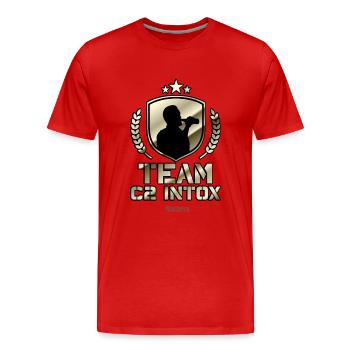 Boozing on Malle T-Shirt Team C2 Intox - Men's Premium Organic T-Shirt - red - Front - Damien (186cm)