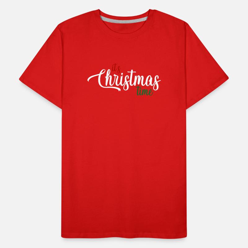 Kersttijd script: It’s Christmas Time Men's Premium Organic T-Shirt