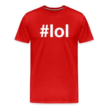 LOL Hashtag - T-shirt bio Premium Homme - rouge - Devant - Damien (186cm)