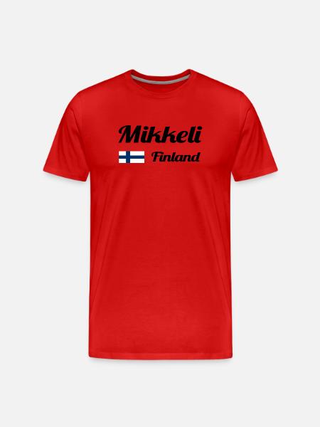Mikkeli Finland- Stylish prints - Men's Premium Organic T-Shirt - red