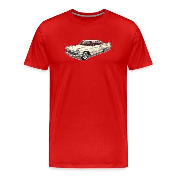 Voiture classique classique - Design élégant de voiture rétro - T-shirt bio Premium Homme - rouge - Devant - Damien (186cm)