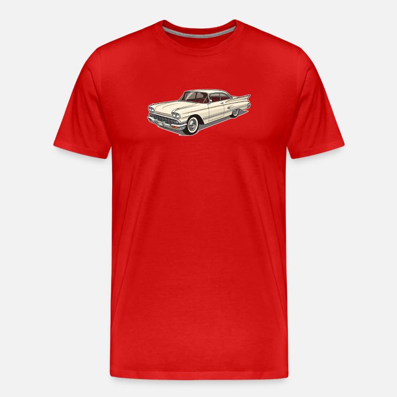 Klassischer Oldtimer - Elegantes Retro-Autodesign - Männer Premium Bio T-Shirt - Rot
