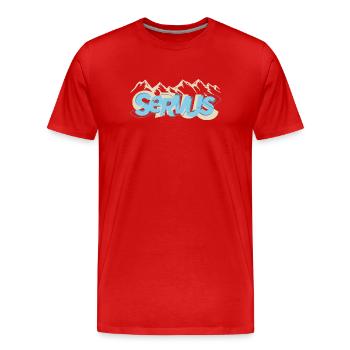 Servus Panorama - Männer Premium Bio T-Shirt - Rot - Vorne - Damien (186cm)