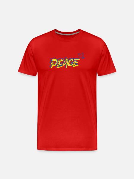 Peace Friede Urkaine Friedenstaube - Männer Premium Bio T-Shirt - Rot