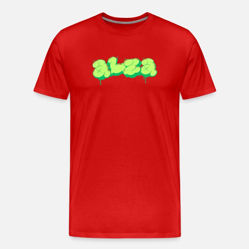 Conception de style graffiti vert vif - T-shirt bio Premium Homme - rouge