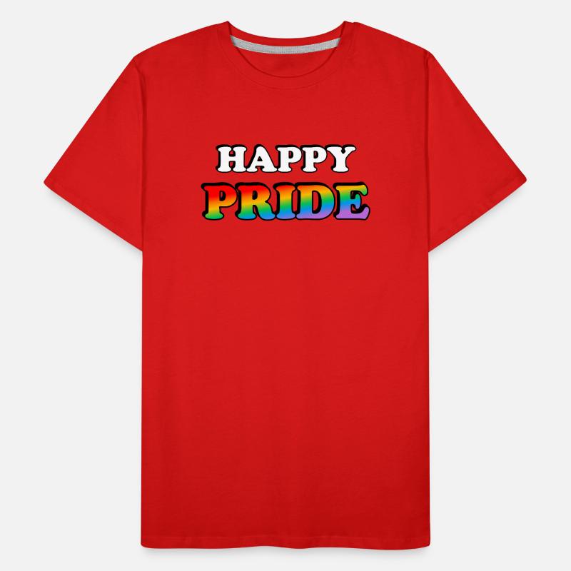 Pride Regenbogen Textdesign Männer Premium Bio T-Shirt