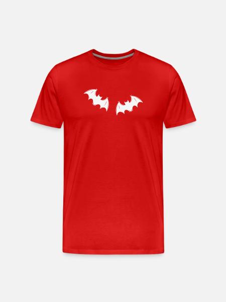 Gray bats in night flight - Men's Premium Organic T-Shirt - red