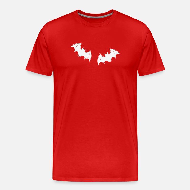 Gray bats in night flight - Men's Premium Organic T-Shirt - red