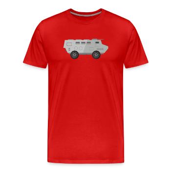 Char militaire - T-shirt bio Premium Homme - rouge - Devant - Damien (186cm)