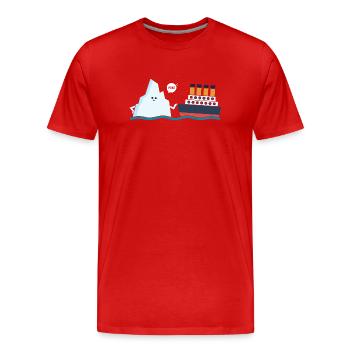 Titanic Funny Titanic und I-ceberg Poke Parodie - Männer Premium Bio T-Shirt - Rot - Vorne - Damien (186cm)