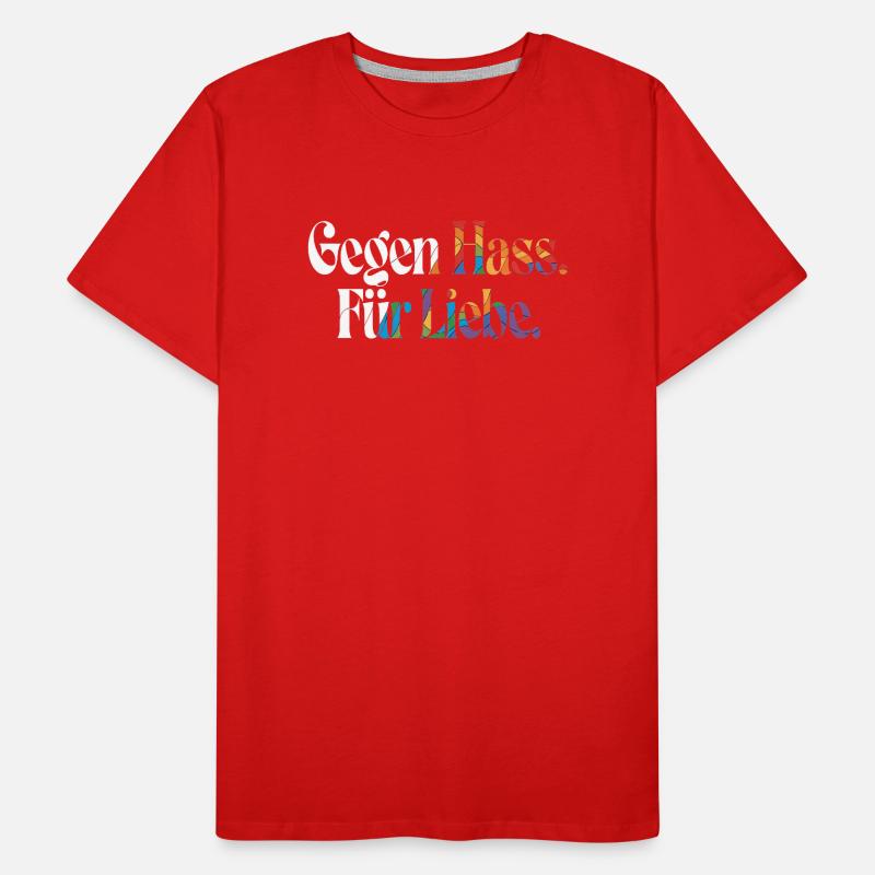 Liebe statt Hass Spruch Positivity Statement Männer Premium Bio T-Shirt