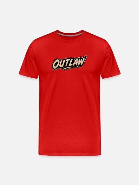 Outlaw lettering Wild West style - Men's Premium Organic T-Shirt - red