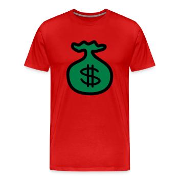 Dollar Argent Banque - T-shirt bio Premium Homme - rouge - Devant - Damien (186cm)