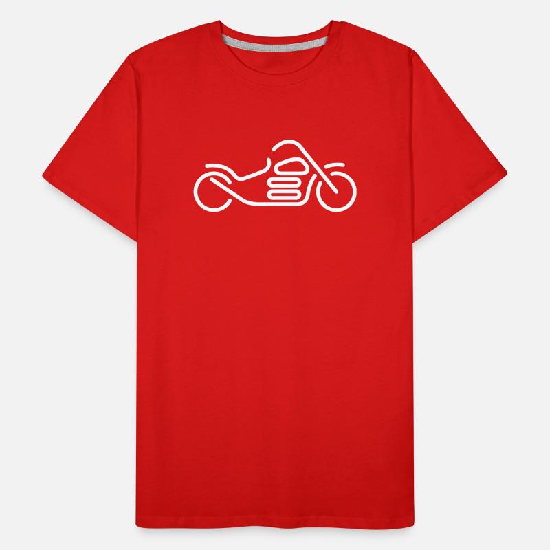 Chopper Drawing Motorcycle Motorcycle Flat Design Men's Premium Organic T-Shirt