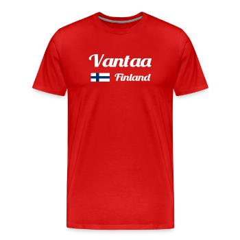 Vantaa Finnland Drucken - Männer Premium Bio T-Shirt - Rot - Vorne - Damien (186cm)