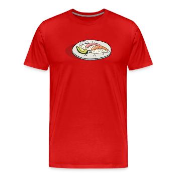 Sushi - Männer Premium Bio T-Shirt - Rot - Vorne - Damien (186cm)