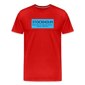 Stockholmer Brücken- und Inseldesign - Männer Premium Bio T-Shirt - Rot - Vorne - Damien (186cm)