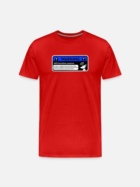 GPS Alert Sticker - Men's Premium Organic T-Shirt - red