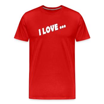 i love - Men's Premium Organic T-Shirt - red - Front - Damien (186cm)