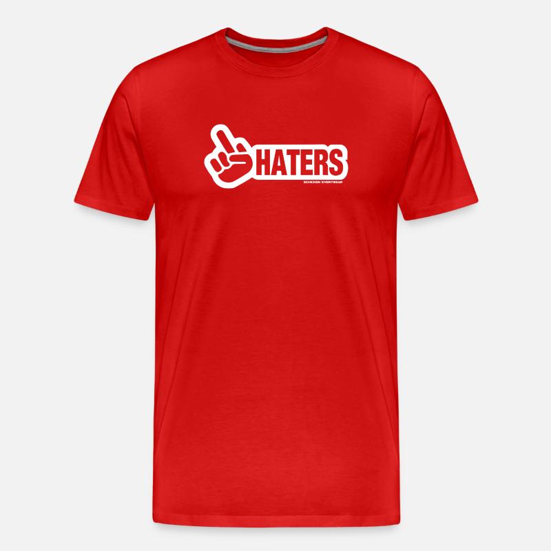 Haters Peace Zeichen Design - Männer Premium Bio T-Shirt - Rot