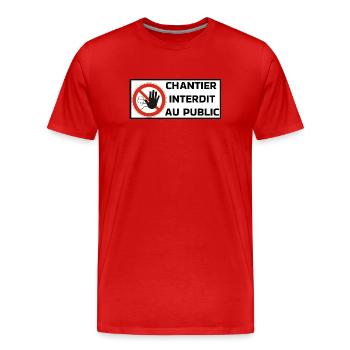 No construction site - Men's Premium Organic T-Shirt - red - Front - Damien (186cm)