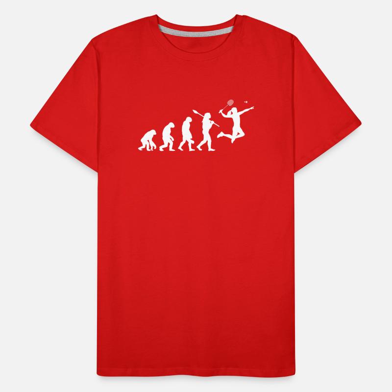 Cadeau sportif féminin Joueuse Évolution du Badminton T-shirt bio Premium Homme