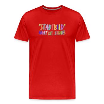 Mot de l’année Cityscape - T-shirt bio Premium Homme - rouge - Devant - Damien (186cm)