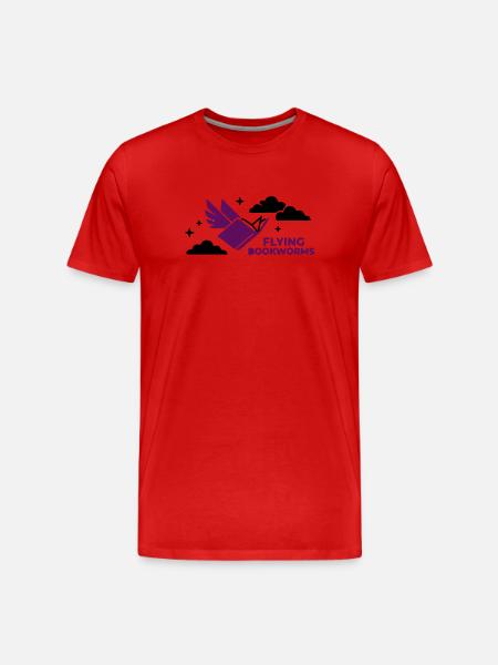 Flying Book Bird Reading - Men's Premium Organic T-Shirt - red