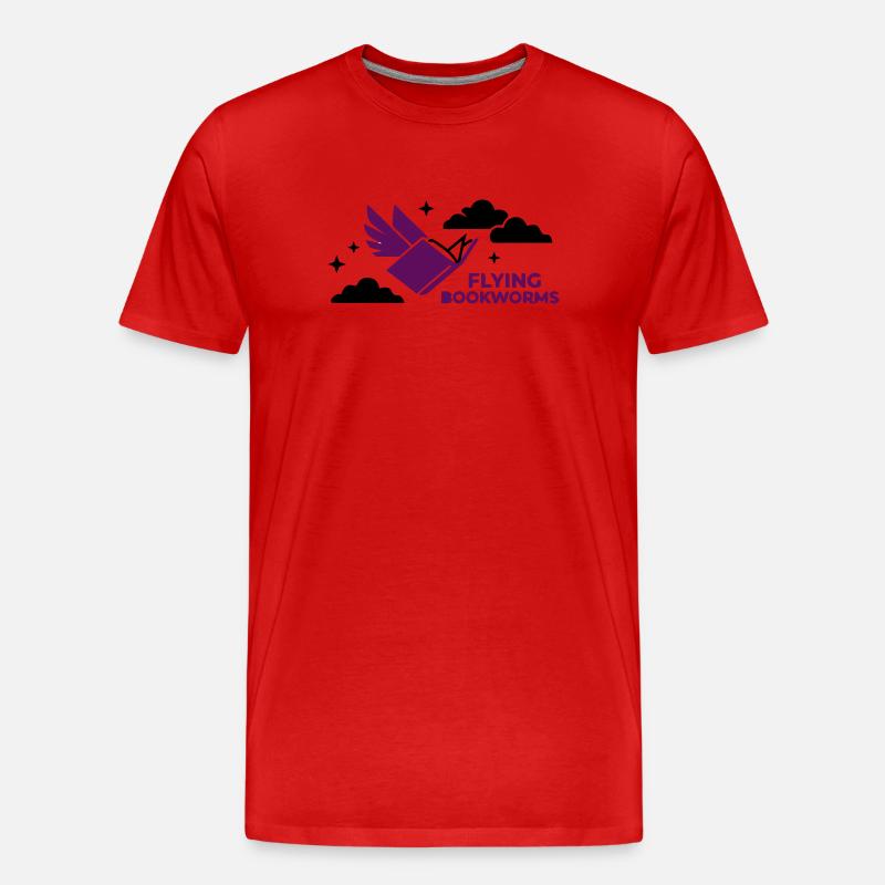 Fliegendes Buch Vogel Lesen - Männer Premium Bio T-Shirt - Rot
