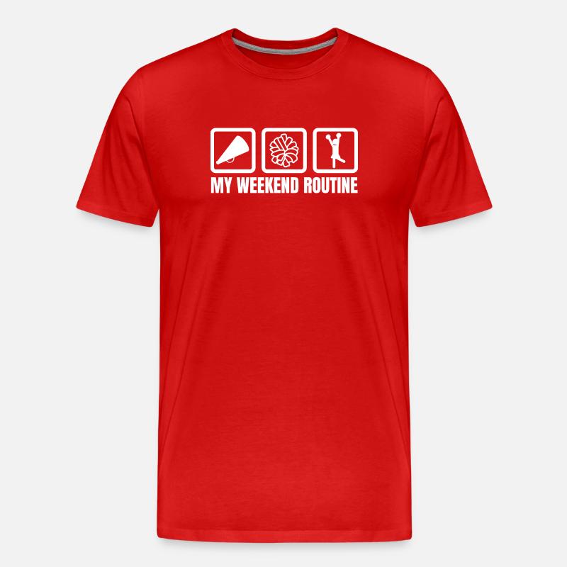 Ma routine du week-end - T-shirt bio Premium Homme - rouge